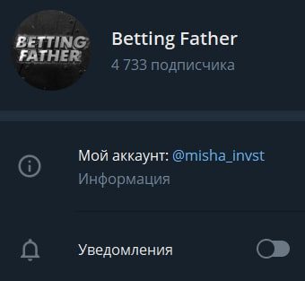 Капперский Телеграмм-канал Betting Father