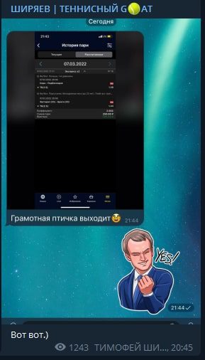 Статистика ставок Телеграм-канала Тимофея Ширяева
