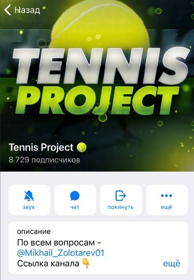 Каппер Tennis Project в Телеграмм
