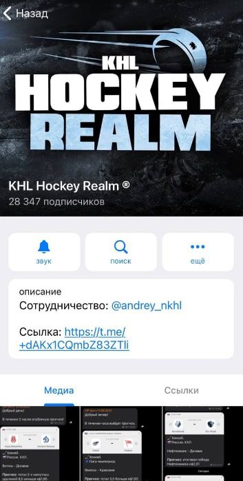 KHL Hockey Realm Телеграмм канал